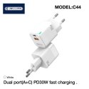 Jellico C44 Mini PD 30W QC 3.0 Smart Adaptīvs ātrais lādētājs ar Jellico C44 Mini PD 30W QC 3.0 Smart Adaptīvs ātrais lādētājs ar