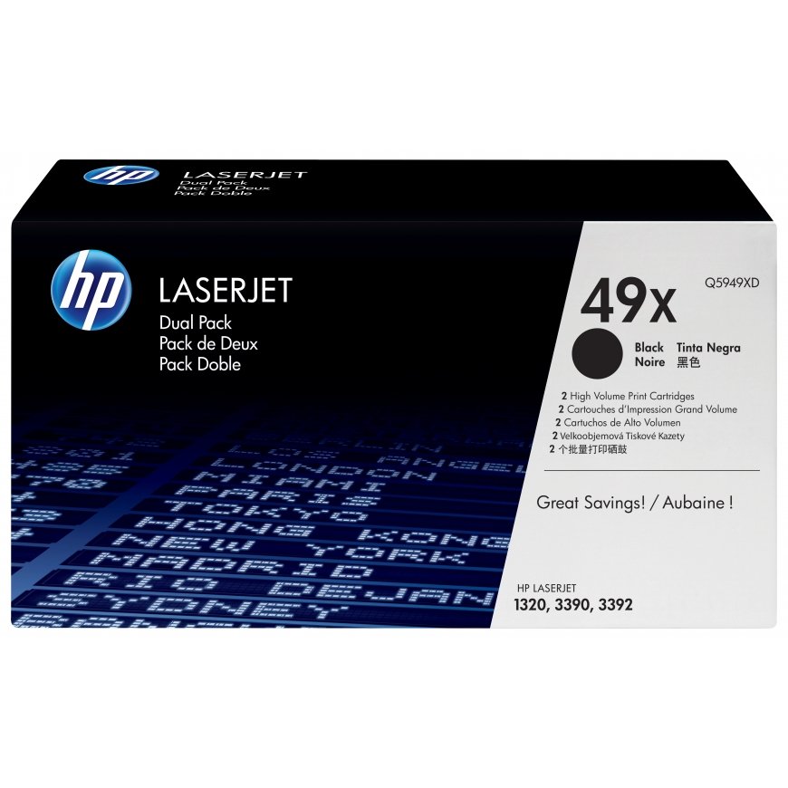 HP 49X tonera kārtridžs 2 pcs Oriģināls Melns