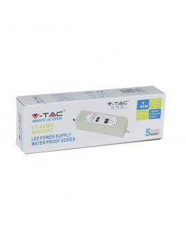 V-TAC LED barošanas avots 60W 12V 5A IP67 hermētisks EMI filtrs VT-22065 5 gadu garantija