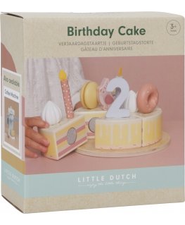 Little Dutch - Wooden birthday cake, pink