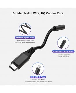 HQ Adapter USB-C to 3.5mm Audio Jack Black