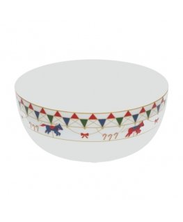 Xmas Carousel Round Salad Bowl - 25 cm