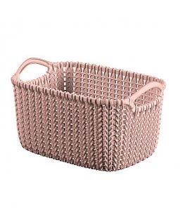 Basket Knit XS rectangle 3L 25x18x14cm pink