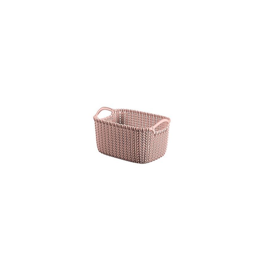 Basket Knit XS rectangle 3L 25x18x14cm pink