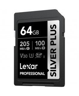 Lexar SDXC 64GB Professional SILVER Plus UHS-I U3 A2 4K V30