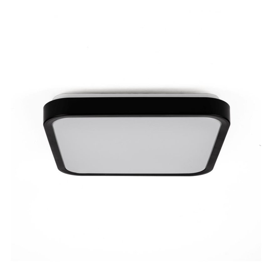 V-TAC 18W LED kvadrātveida griestu lampa 30x30cm Virsmas tālvadības pults kustības sensors IP44 melns VT-8618S 4000K 1830lm