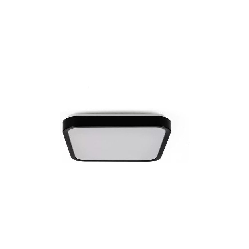 V-TAC 18W LED kvadrātveida griestu lampa 30x30cm Virsmas tālvadības pults kustības sensors IP44 melns VT-8618S 4000K 1830lm – 2