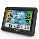 GreenBlue bezvadu meteoroloģiskā stacija, krāsa, ar DCF sistēmu, mēness fāzes, barometrs, kalendārs, strāvas adapteris, GB540N