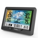 GreenBlue wireless weather station, color, with DCF system, moon phases, barometer, calendar, power adapter, GB540N