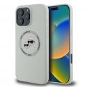 - Karl Lagerfeld Liquid Silicone K&CH Heads MagSafe Case for iPhone 16 Pro Beige