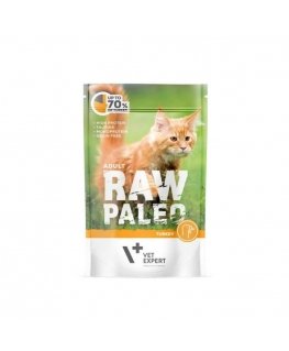 RAW PALEO Adult Cat Turkey - mitrā kaķu barība - 100 g