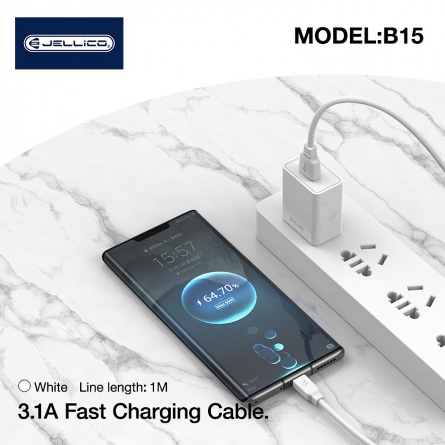 Jellico B15 Durable-Soft Universal USB-C to USB Data & Fast 3.1A – 3