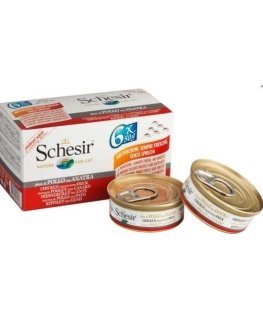 SCHESIR Vistas fileja ar pīli buljonā - mitrā kaķu barība - 6x50g