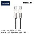 Jellico B8 Nylon Braided Zinc Alloy connector USB-C to USB-C Dat Jellico B8 Nylon Braided Zinc Alloy connector USB-C to USB-C Dat