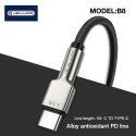 Jellico B8 Nylon Braided Zinc Alloy connector USB-C to USB-C Dat Jellico B8 Nylon Braided Zinc Alloy connector USB-C to USB-C Dat