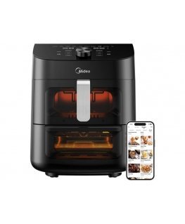 Midea Two Zone Airfryer | MAD1100DADK | Power 1850 W | Capacity 4.4/6.4 L | Rapid Air technology | Black