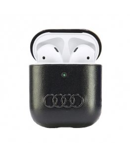 Audi Leather Big Logo AirPods 1|2 cover czarny|black AU-AP-GT|