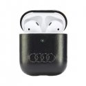 Audi Leather Big Logo AirPods 1|2 cover czarny|black AU-AP-GT| Audi Leather Big Logo AirPods 1|2 cover czarny|black AU-AP-GT|