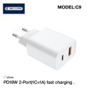 Jellico C9 PD 20W QC 3.0 Smart Adaptive Fast Charger with USB-C Jellico C9 PD 20W QC 3.0 Smart Adaptive Fast Charger with USB-C