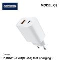Jellico C9 PD 20W QC 3.0 Nutikas Kohanduv Kiirlaadija koos USB-C Jellico C9 PD 20W QC 3.0 Nutikas Kohanduv Kiirlaadija koos USB-C