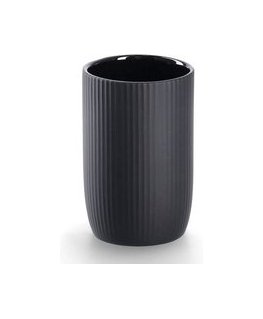 Ceramiczny prążkowany kubek na szczoteczki, Ø 7,7 cm