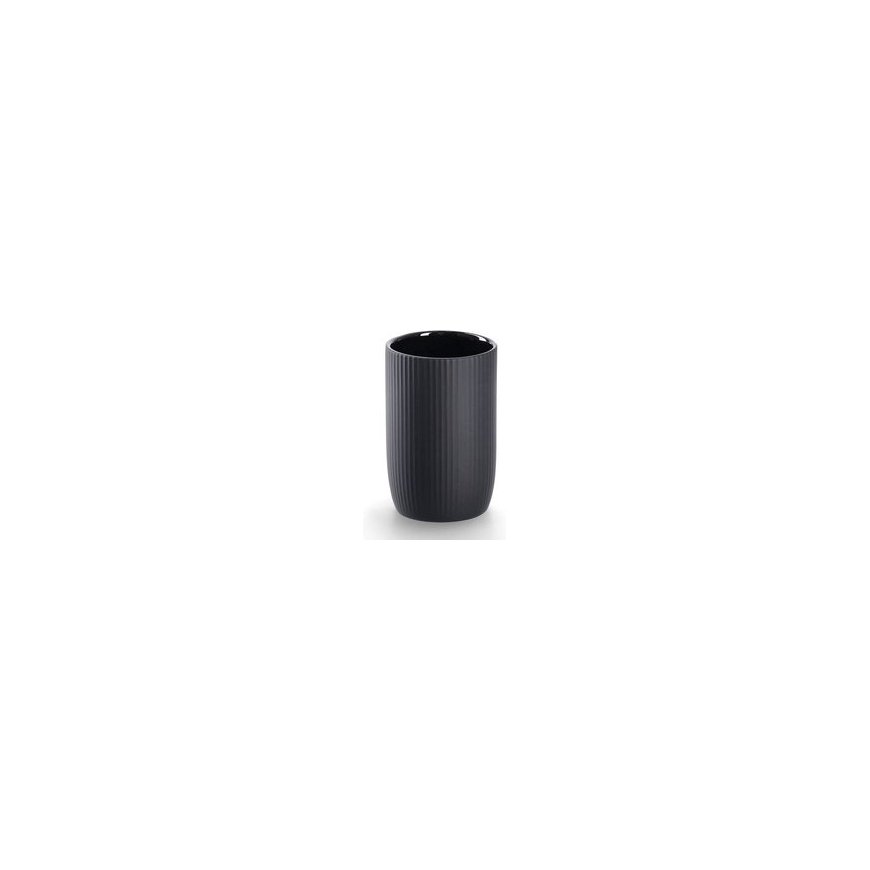 Ceramiczny prążkowany kubek na szczoteczki, Ø 7,7 cm