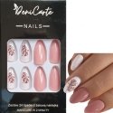 Pink Deni Carte Tipsy - sztuczne paznokcie, komplektas 24 vnt, różne wzory - Rožinė Baltas | Różowo-Baltas