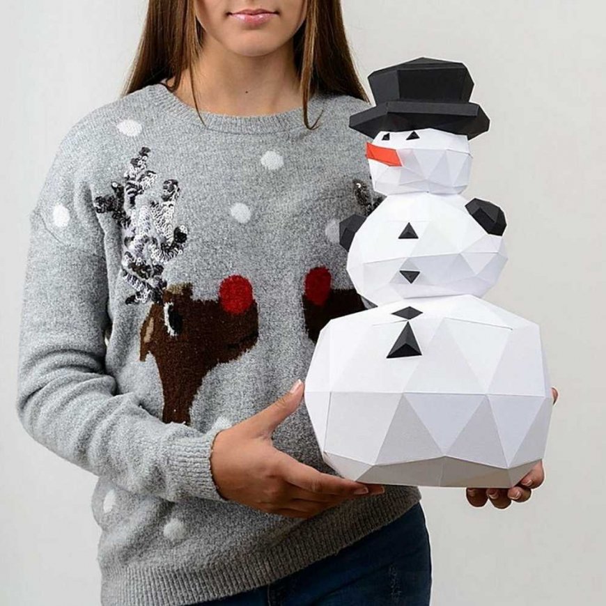 Beldizart WIZARDI 3D Paper Craft Models Snowman PP-2SNO-WHI