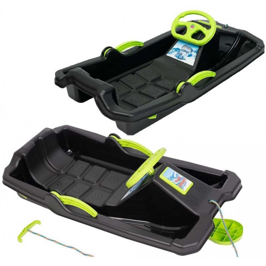Enero Sleds PLASTIKOWE Z HAMULCEM I KIEROWNICĄ ADAŚ 84x43x25CM Black