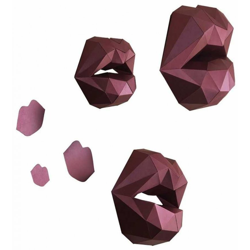 Beldizart WIZARDI 3D Papercraft Kit Kisses PP-1LIP-Red