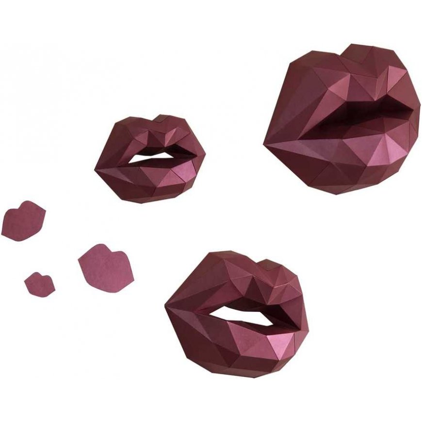 Beldizart WIZARDI 3D Papercraft Kit Kisses PP-1LIP-Red – 4