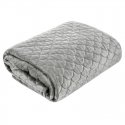 Eurofirany ARIEL Soft velvet bedspread quilted by hot press with a motif of fish scales, 220X240 cm, color: silver Eurofirany ARIEL Soft velvet bedspread quilted by hot press with a motif of fish scales, 220X240 cm, color: silver