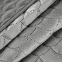 Eurofirany ARIEL Soft velvet bedspread quilted by hot press with a motif of fish scales, 220X240 cm, color: silver Eurofirany ARIEL Soft velvet bedspread quilted by hot press with a motif of fish scales, 220X240 cm, color: silver