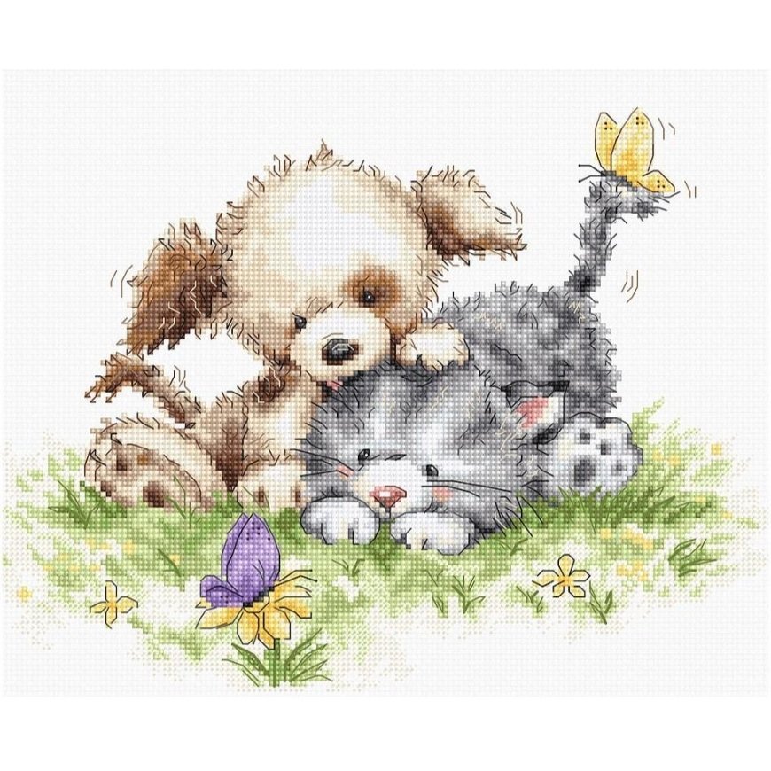 luca S Dog and cat with butterfly SB1185 – 3