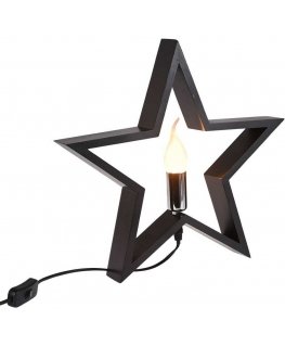 Christmas Decoration Wooden table lamp with a star 36.5x5.5x34.5 cm