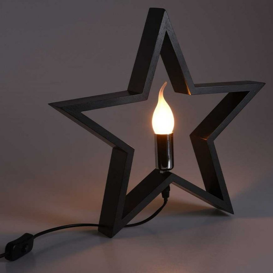 Christmas Decoration Wooden table lamp with a star 36.5x5.5x34.5 cm – 3