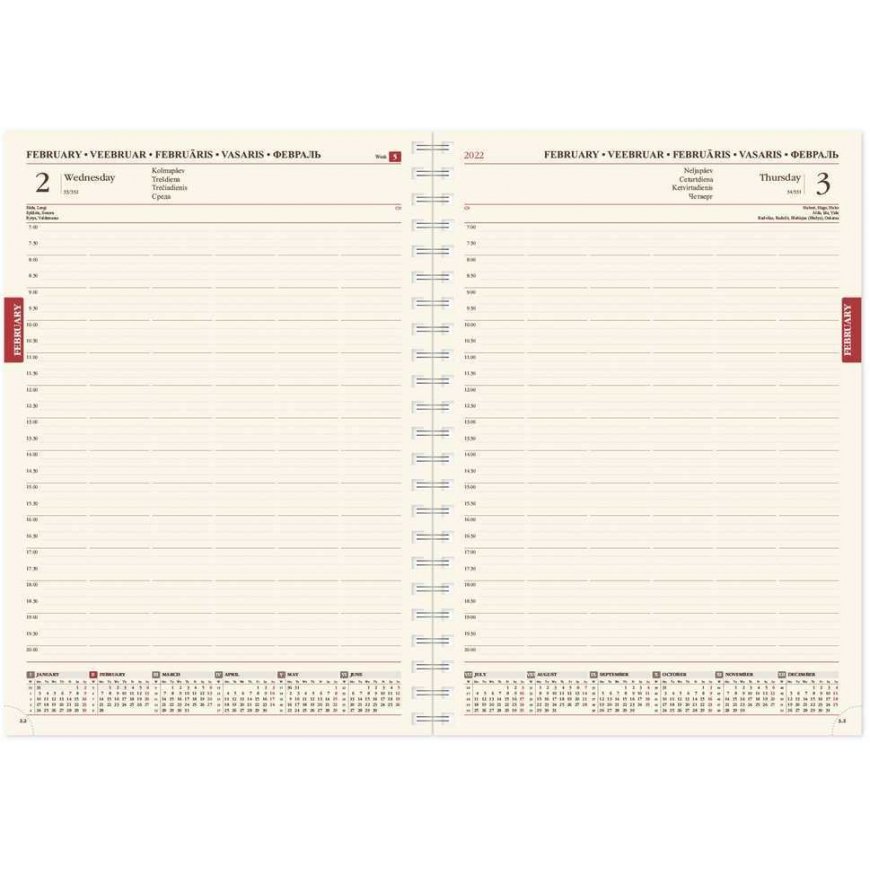 Timer Kalendorius SENATOR DAY Spirex 2024, A4, PU, mėlyna – 2