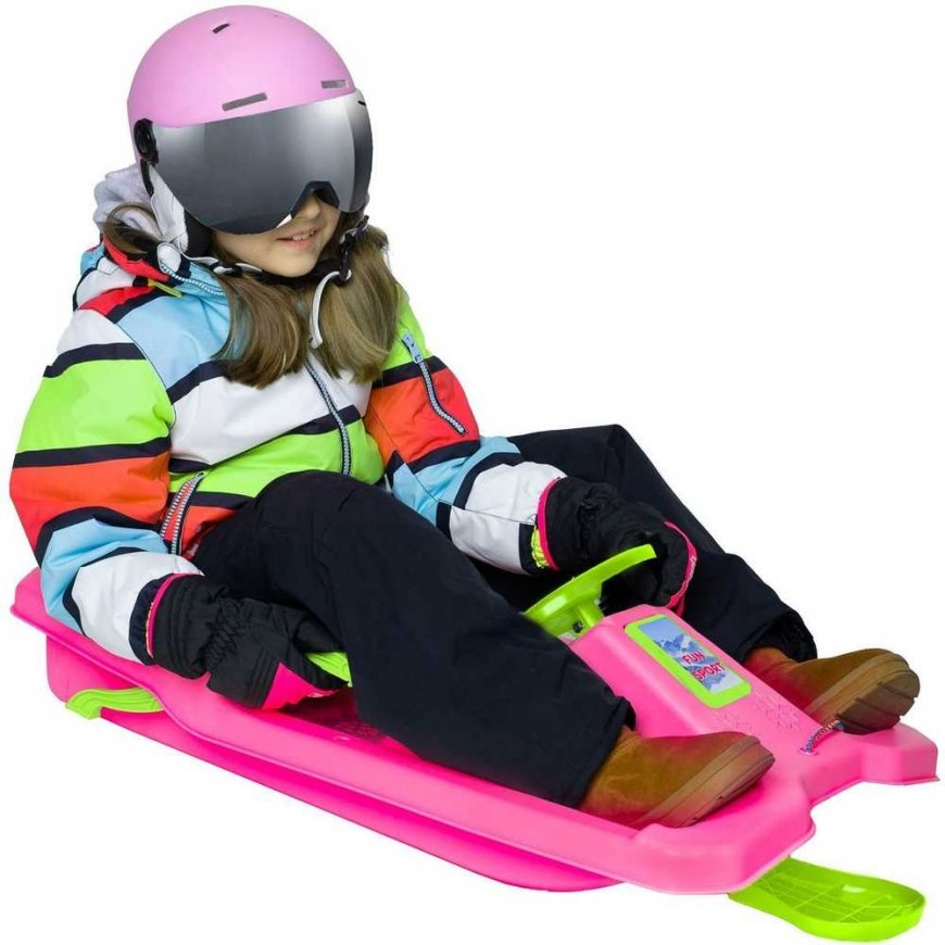 Enero Sleds PLASTIKOWE Z HAMULCEM I KIEROWNICĄ ADAŚ 84x43x25CM ZIELONE – 4
