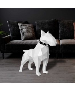 Beldizart WIZARDI 3D Paper Craft Models Bull Terrier PP-2BLT-WHT