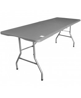 Saska Garden stalas CATERINGOWY sulankstomas W WALIZKĘ 180x70CM MAX.100KG PILKA