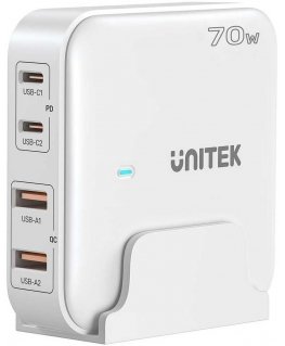 Unitek P1228AWH01-EU Desktop charger GaN 70W 2xUSB-A 2xUSB-C