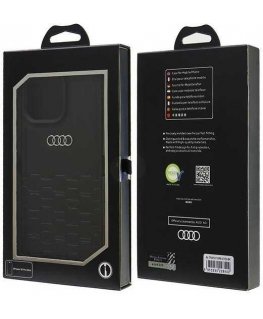 Dėklas Audi Synthetic Leather iPhone 16 Pro Max 6.9" juoda/juodas hardcase AU-TPUPCIP16PM-GT/D2-BK
