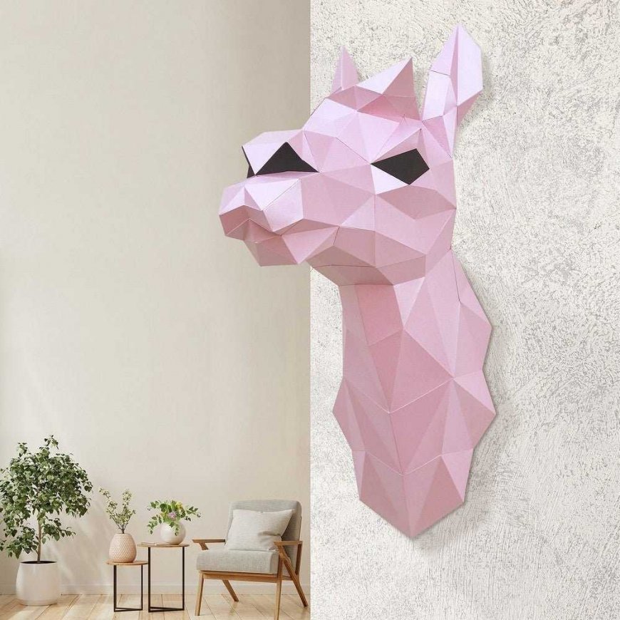 Beldizart WIZARDI 3D popieriniai amatų modeliai Lama (rožinė) PP-1LAM-PIN