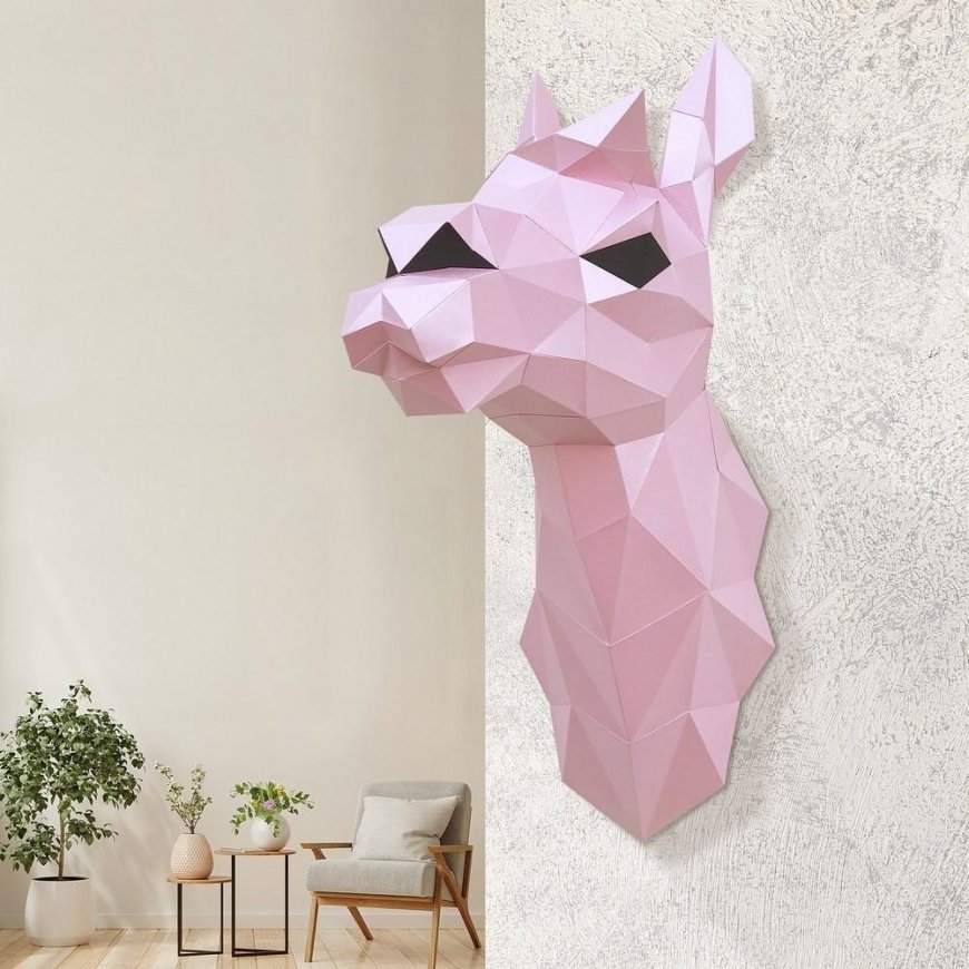 Beldizart WIZARDI 3D popieriniai amatų modeliai Lama (rožinė) PP-1LAM-PIN – 2