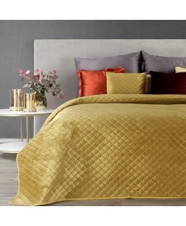 Decorative bedspread 220x240 Ariel mustard velor Eurofirany