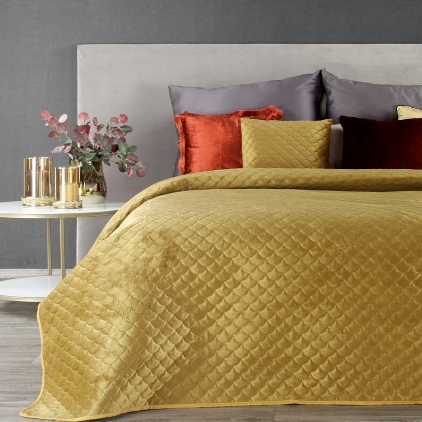 Eurofirany Decorative bedspread 220x240 Ariel mustard