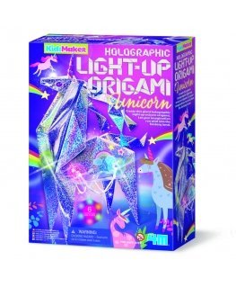 4M KidzMaker Kūrybinis rinkinys „Šviečiantis holografinis origamis: vienaragis“