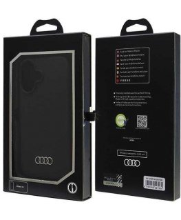 Audi Silicone case for iPhone 16 6.1" black/black hardcase AU-LSRIP16-Q3/D1-BK