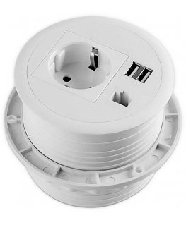 Spacetronik SPS-R1D4W Round Tabletop Socket
