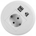 Spacetronik SPS-R1D4W Round Tabletop Socket